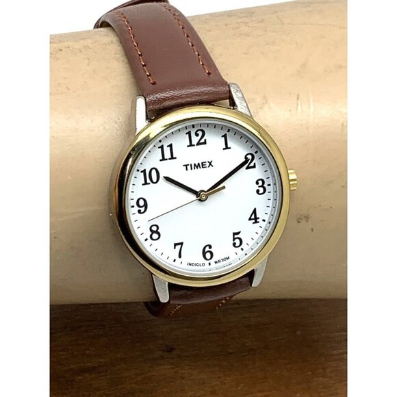 Timex Women's Watch TW2P78700 Indiglo Quartz Two Tone White Dial Brown L… - Picture 11 of 14